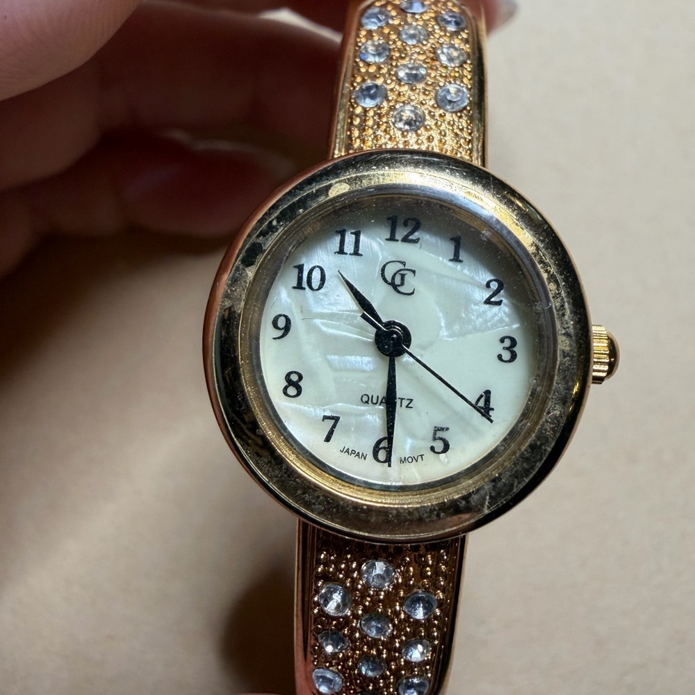 Gold Coast Gold & Rhinestone Watch - Picture 3 of 13